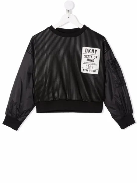 Dkny Kids полосатая толстовка с нашивкой-логотипом