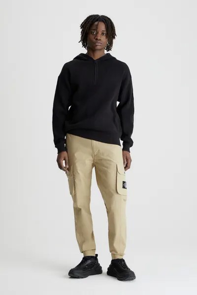 Укороченные брюки-карго с эластичной талией Calvin Klein Jeans, бежевый