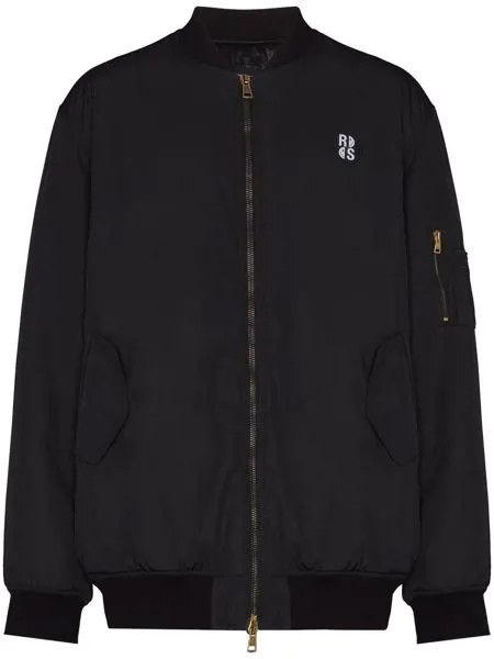 Raf Simons бомбер с нашивкой-логотипом