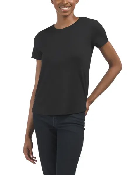 Футболка с коротким рукавом и круглым вырезом Tahari, цвет Black Beauty