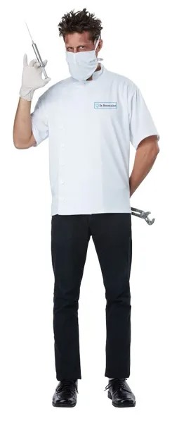 Костюм карнавальный мужской Хирург California Costumes k01394 белый; черный L/XL