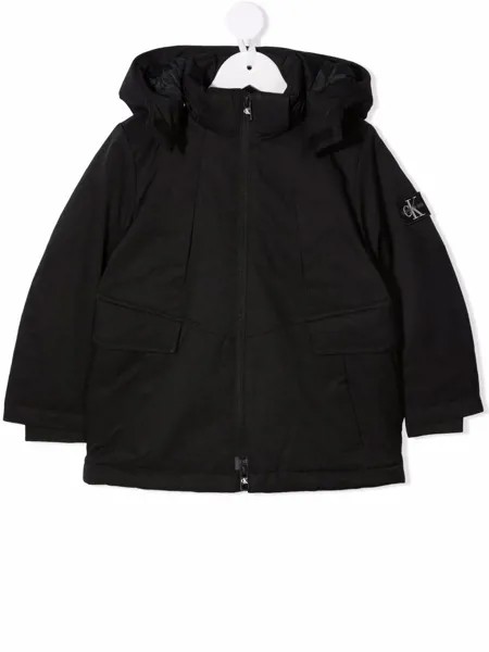 Calvin Klein Kids куртка на молнии с капюшоном и логотипом
