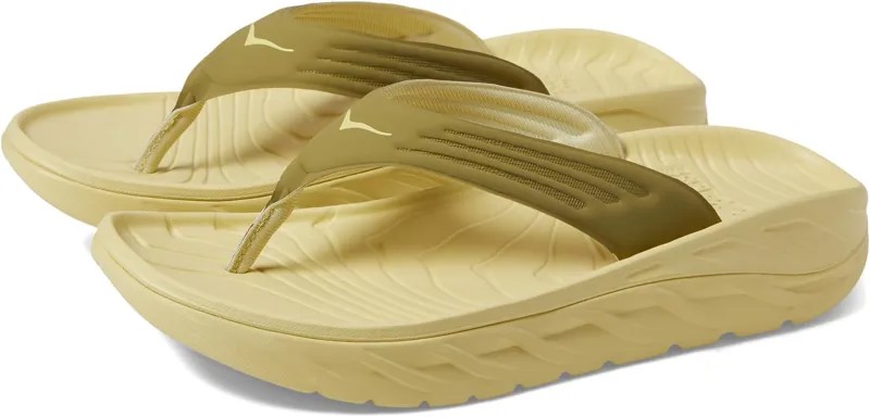 Шлепанцы Ora Recovery Flip Hoka, цвет Green Moss/Celery Root
