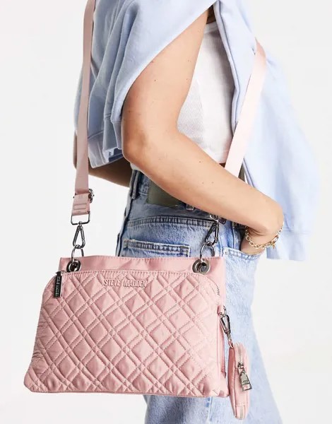 Нежно-розовая стеганая сумка через плечо Steve Madden Java-Розовый цвет