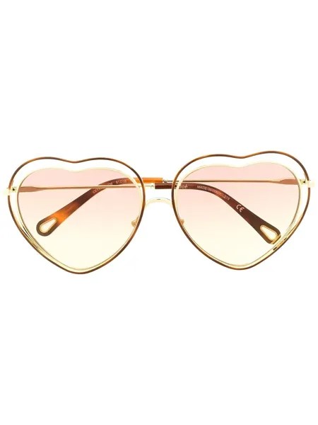 Chloé Eyewear солнцезащитные очки с оправой в форме сердца