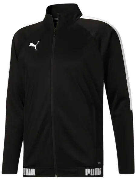 Мужская влагоотводящая спортивная куртка на молнии с полной молнией Puma, цвет Black/White