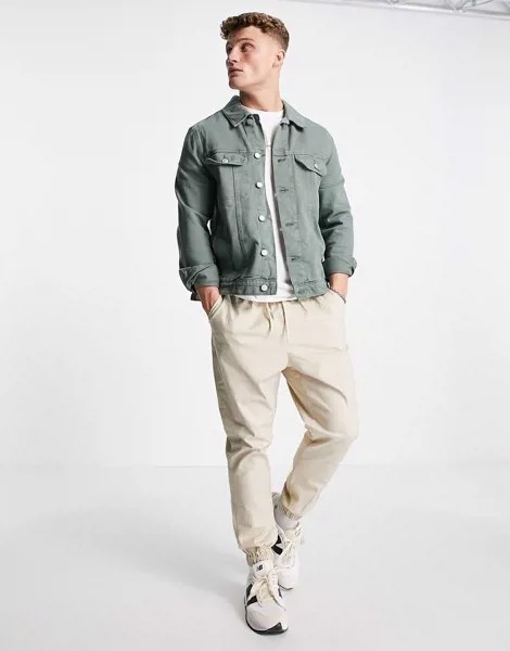 Зеленая джинсовая куртка в стиле вестерн ASOS DESIGN-Зеленый