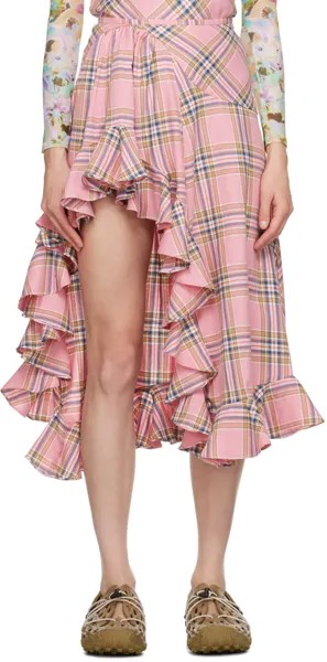 Розовая юбка-миди 