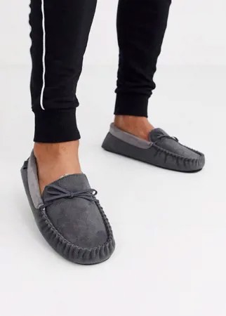 Серые слиперы в стиле мокасин Totes-Серый