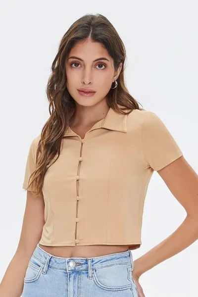 Укороченная рубашка на пуговицах Forever 21, сафари