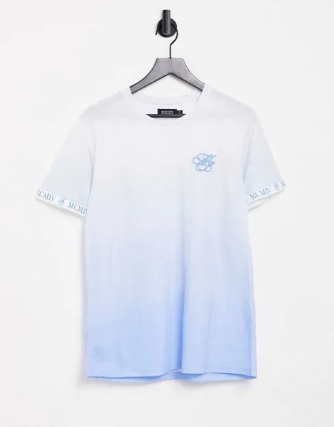 Синяя футболка с с эффектом деграде и логотипом Burton Menswear MB-Голубой