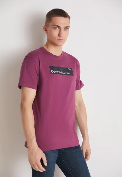 Футболка с принтом HYPER REAL BOX LOGO UNISEX Calvin Klein Jeans, амарант