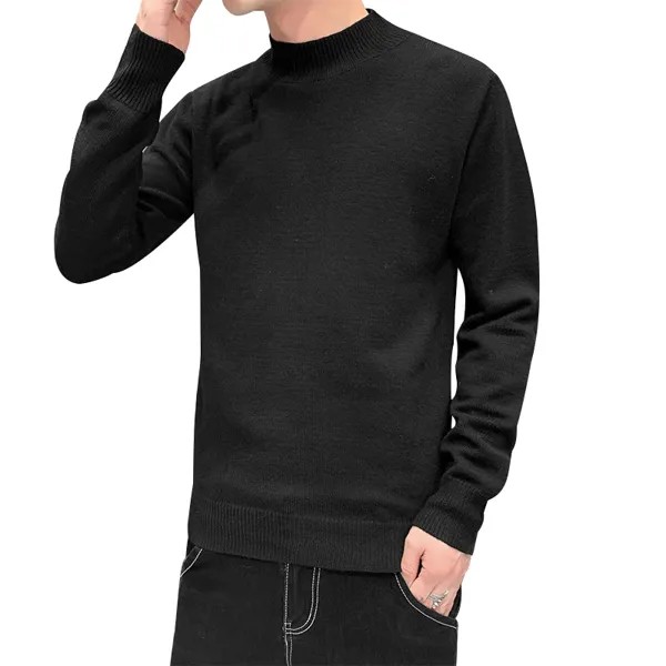 Простой свитер для мужчин, повседневный облегающий пуловер с круглым вырезом для весны и осени