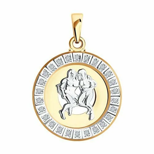Подвеска GOLD CENTER, красное золото, 585 проба, фианит