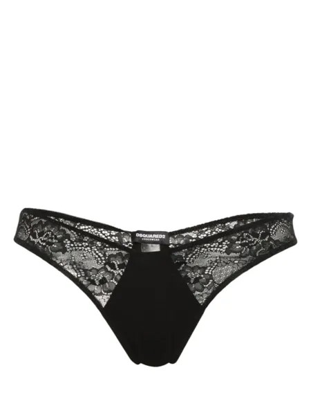 Трусы-стринги с кружевом Dsquared2, черный