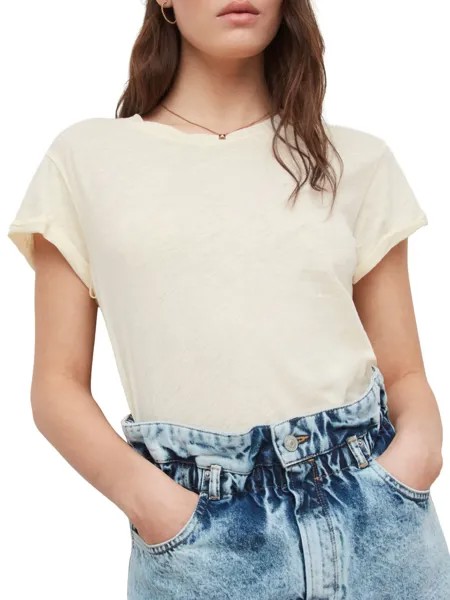 Хлопковая футболка Анна AllSaints, белый