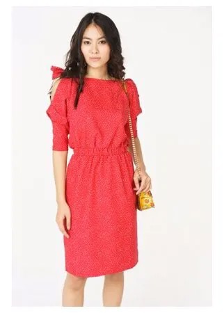 Платье миди свободного кроя La Vida Rica D71028 женское Цвет Красный Однотонный р-р 48