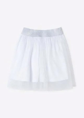 Белая блестящая юбка из фатина для девочки Gloria Jeans