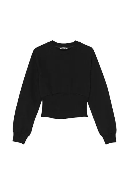 Свитшот Victoria's Secret Cotton Fleece Corset Crewneck, черный