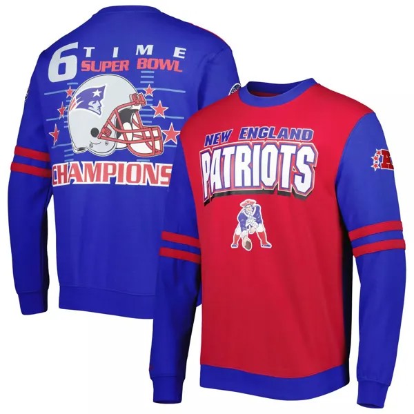 Мужской красный пуловер Mitchell & Ness New England Patriots All Over 2.0