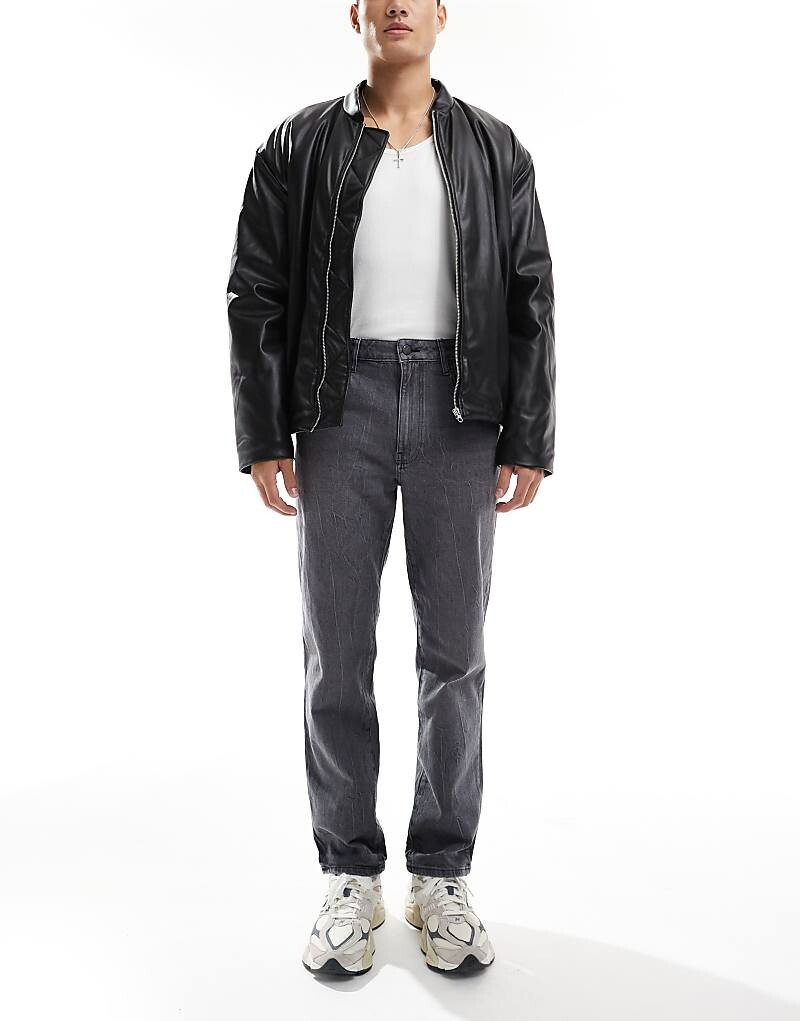 Серые прямые джинсы ASOS DESIGN