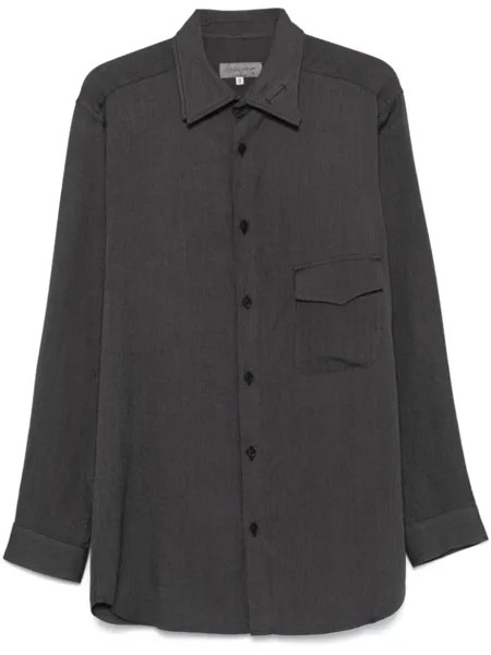 Yohji Yamamoto куртка-рубашка с узором в елочку, серый