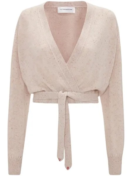 Victoria Beckham кашемировый кардиган с запахом, нейтральный цвет