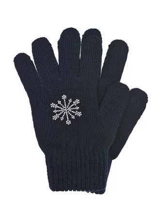 Темно-синие перчатки со снежинкой из страз Catya детское