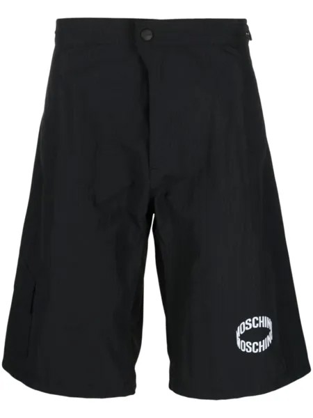 Moschino шорты из рипстопа с логотипом, черный