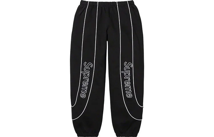 Трикотажные спортивные штаны унисекс Supreme, цвет Black