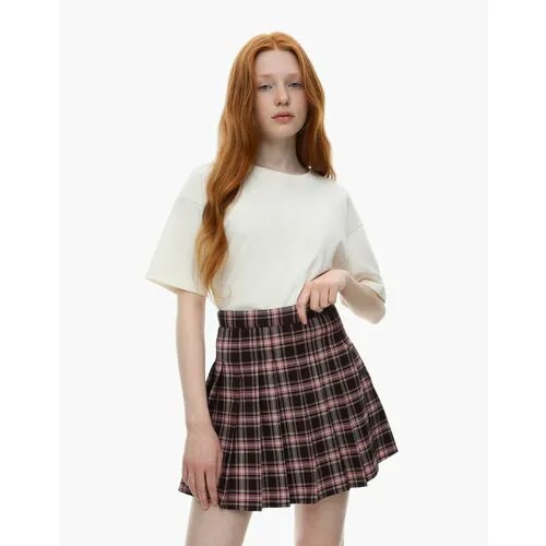 Юбка Gloria Jeans, размер 10-11л/146 (36), бордовый, мультиколор