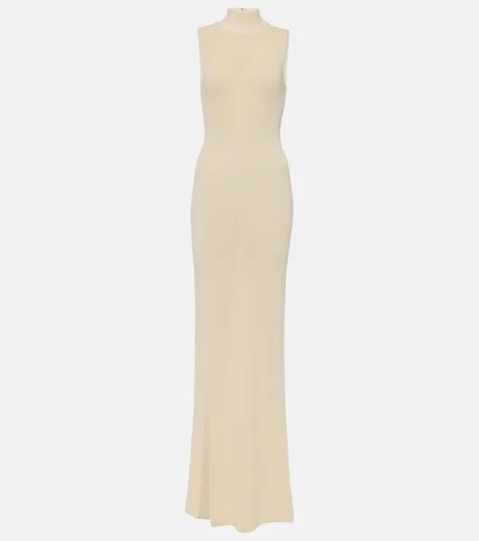 Трикотажное платье макси berin из смесового хлопка Aya Muse, белый