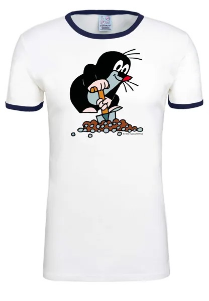 Футболка Logoshirt Der kleine Maulwurf, цвет weiss-dunkelblau