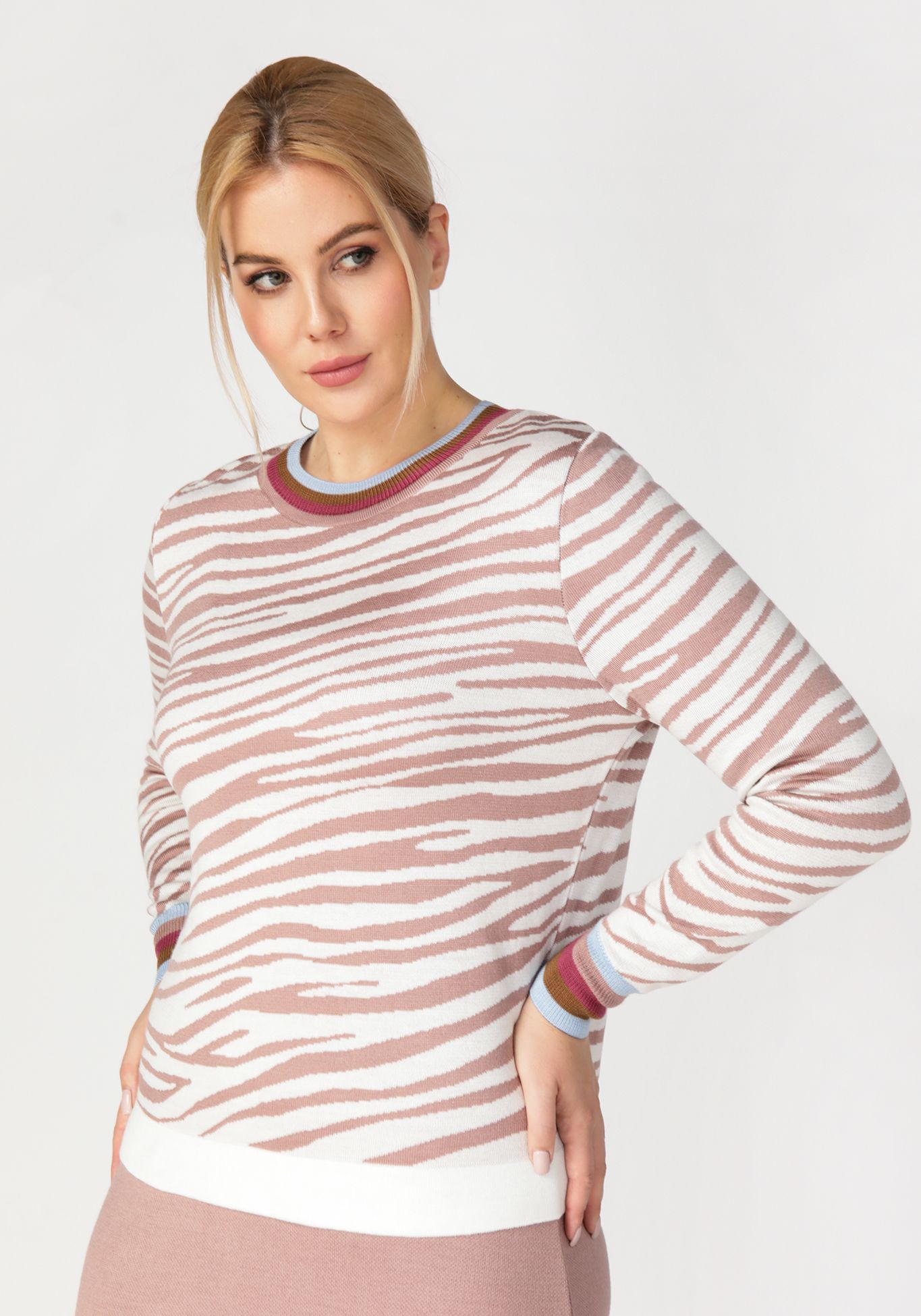 Джемпер женский Vivawool 308399 розовый 48 RU