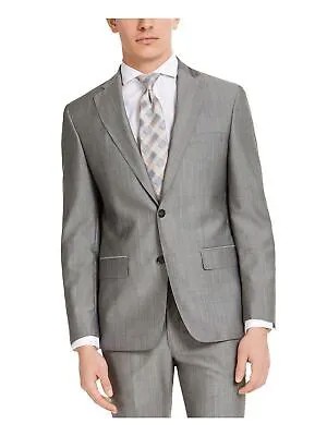 DKNY Мужской серый приталенный шерстяной костюм Отдельный блейзер 40 Короткий