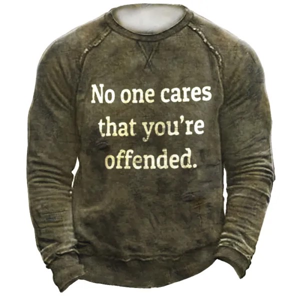 Тактическая повседневная мужская толстовка в стиле ретро No One Cares That You'Re Offended