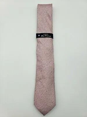 BEN SHERMAN Мужской розовый шелковый классический галстук с абстрактным принтом