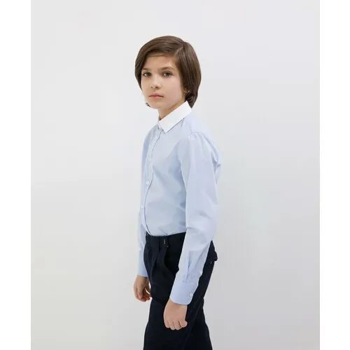 Школьная рубашка Gulliver, размер 158, голубой