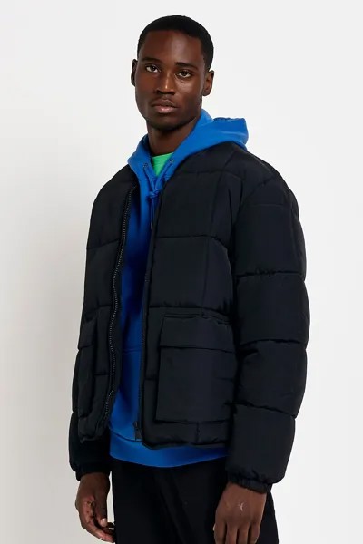 Стеганый утепленный бомбер River Island, черный