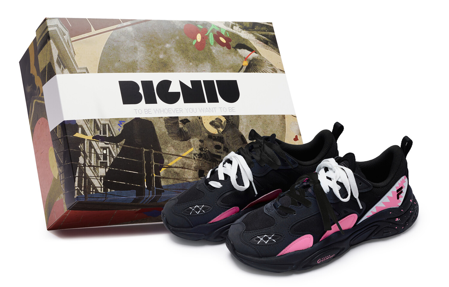 Кроссовки FILA Mars 2 Lifestyle Shoes Women's Low-top Pink/White/Black, черный/розово-красный/белый
