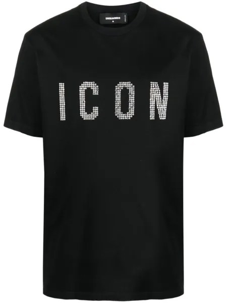 Футболка Icon с шипами Dsquared2, черный