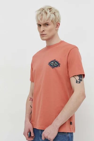 Хлопковая футболка Billabong, оранжевый