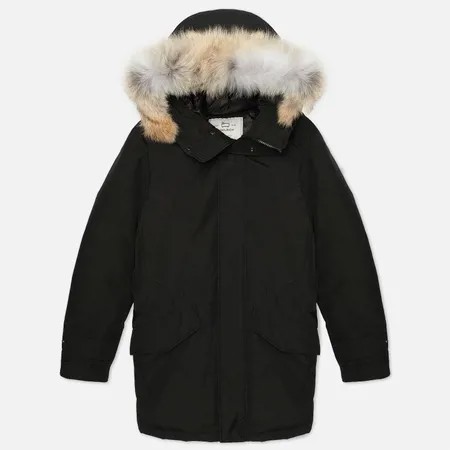 Мужская куртка парка Woolrich Polar High Collar Fur, цвет чёрный, размер XXL