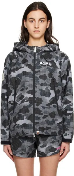 Черная куртка в клетку BAPE