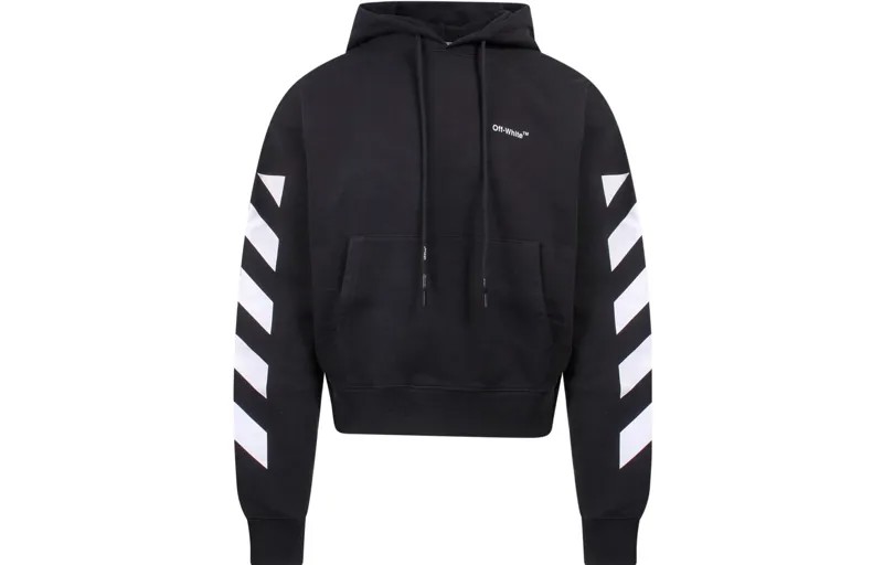 Толстовка большого размера с диагональным принтом Helvetica Off-White, черный