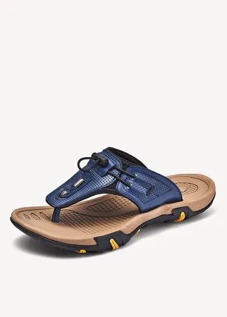 Men Comfy Arch Support На открытом воздухе Нескользящие Пляжный Кожаные вьетнамки
