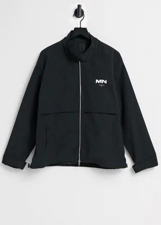 Черная спортивная куртка с мятым эффектом Mennace-Черный цвет