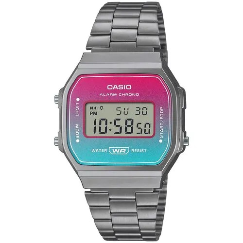 Наручные часы CASIO Vintage A-168WERB-2A, серебряный, фуксия