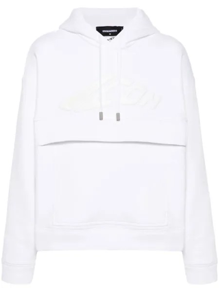 DSQUARED2 худи с тисненым логотипом, белый
