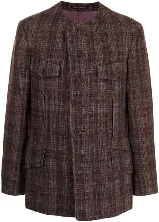 Yohji Yamamoto Pre-Owned клетчатый пиджак без воротника